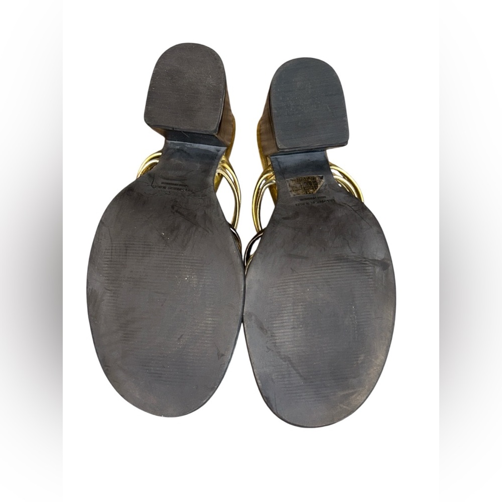 FARM Rio Shiny Gold Multi-Strap Slide Sandals - Picture 5 of 9